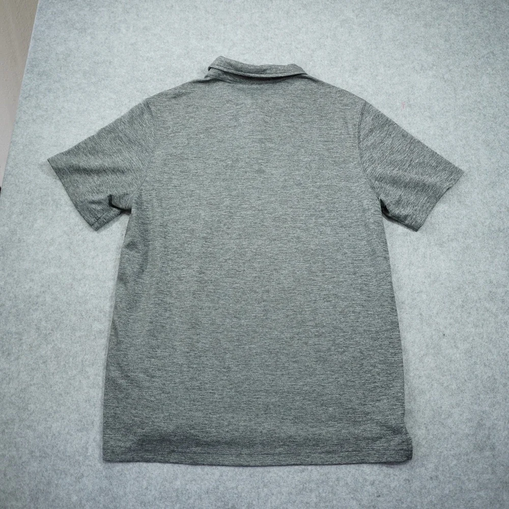 Duluth Trading Co Mens Medium Gray Relaxed Fit Zip Pocket Performance Polo Shirt